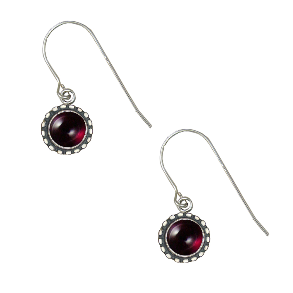 Sterling Silver Petite Garnet Gemstone Drop Dangle Earrings